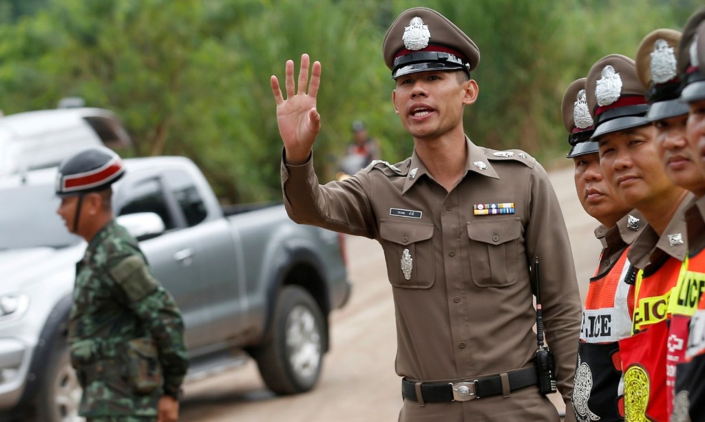 Royal Thai Police officer on duty